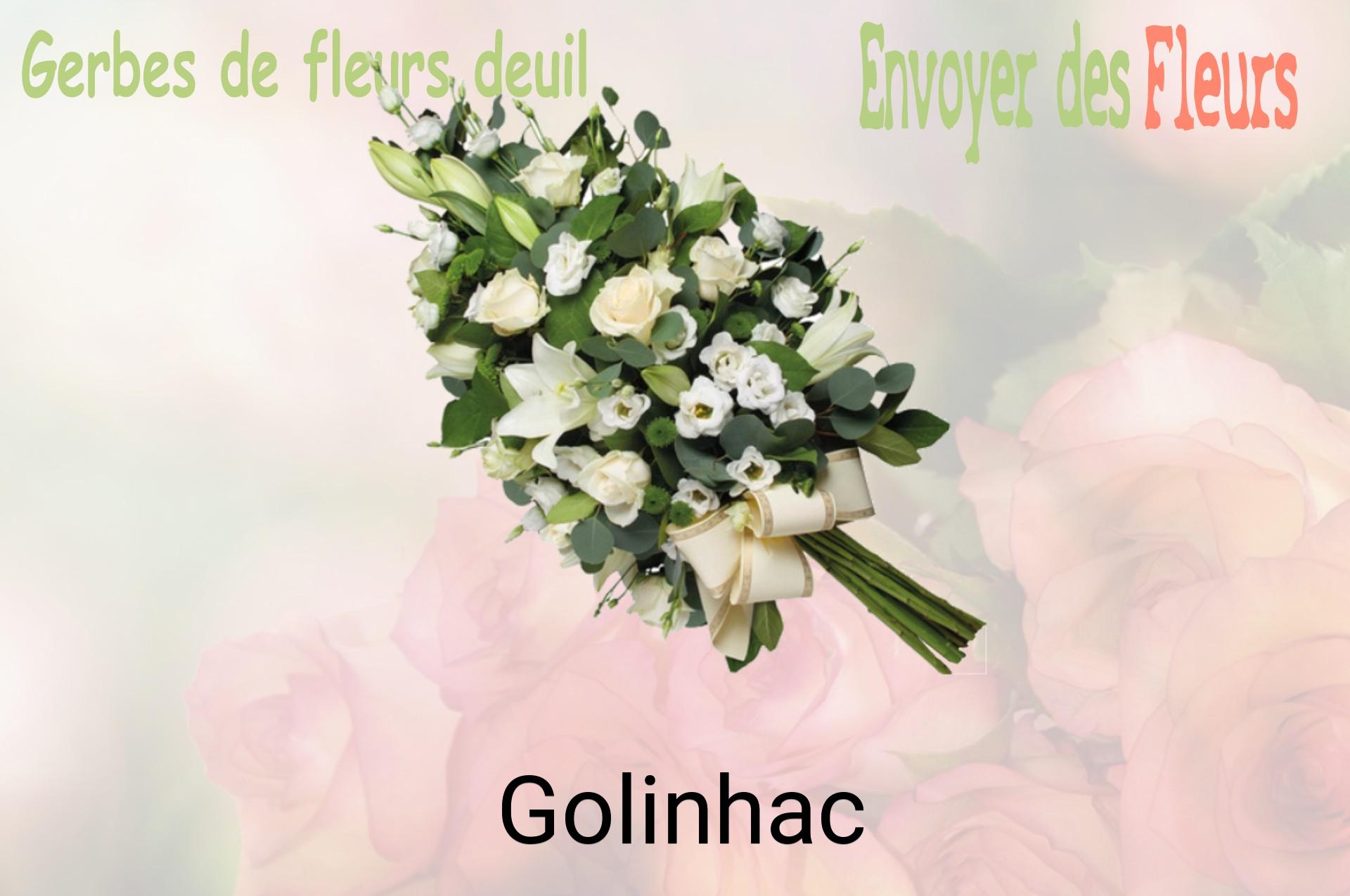 Gerbe de fleurs de deuil livrée à Golinhac